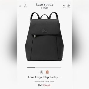 Kate Spade Large Black Backpack